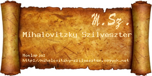 Mihalovitzky Szilveszter névjegykártya