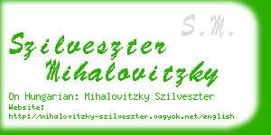 szilveszter mihalovitzky business card